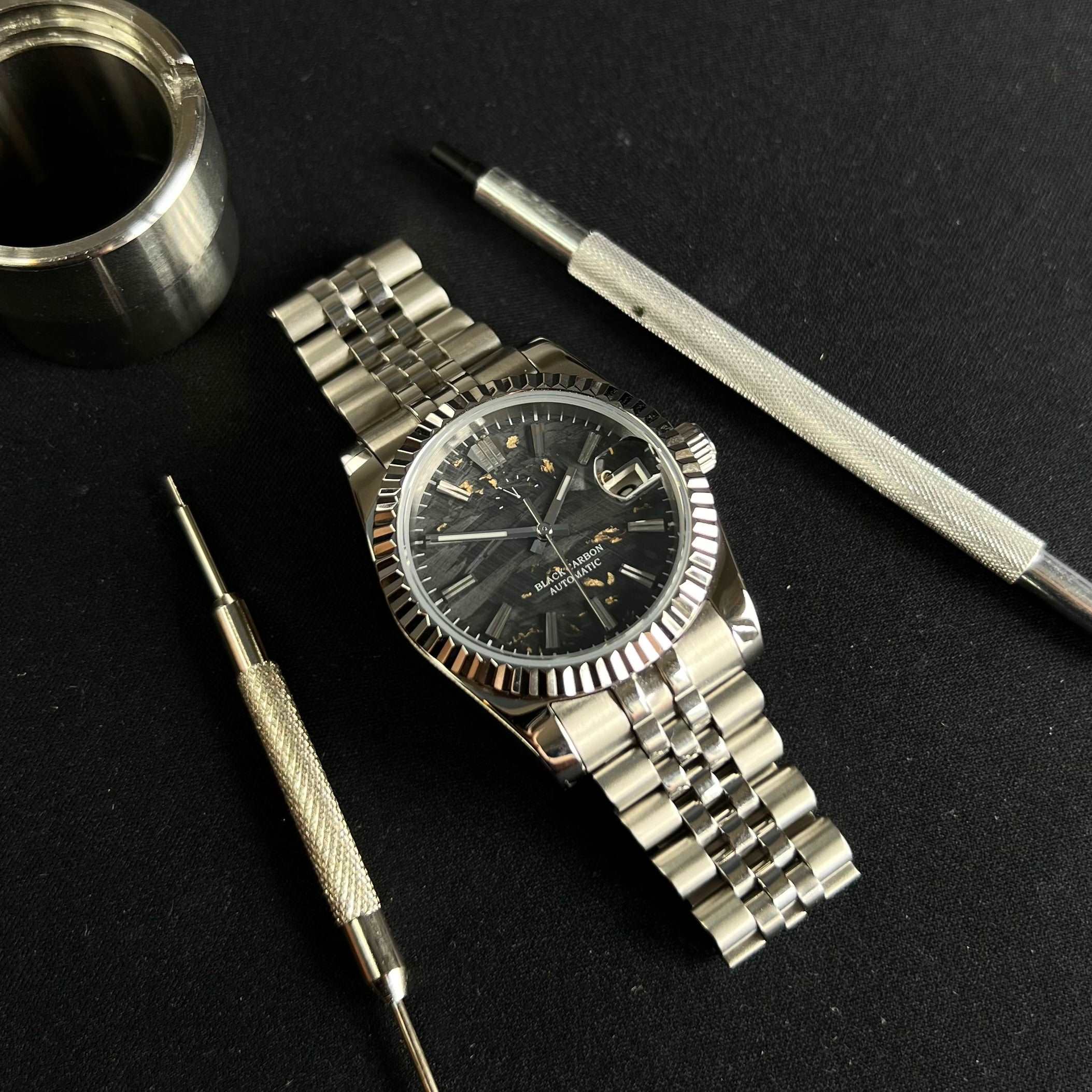 DateJust BLACK CARBON G - NH35 automatic Watch – JC WatchMod