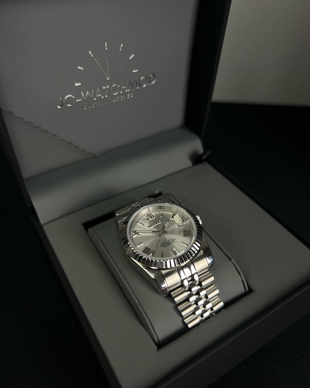 DateJust 36 Silver Roman - Custom Seiko NH35 Automatic watch