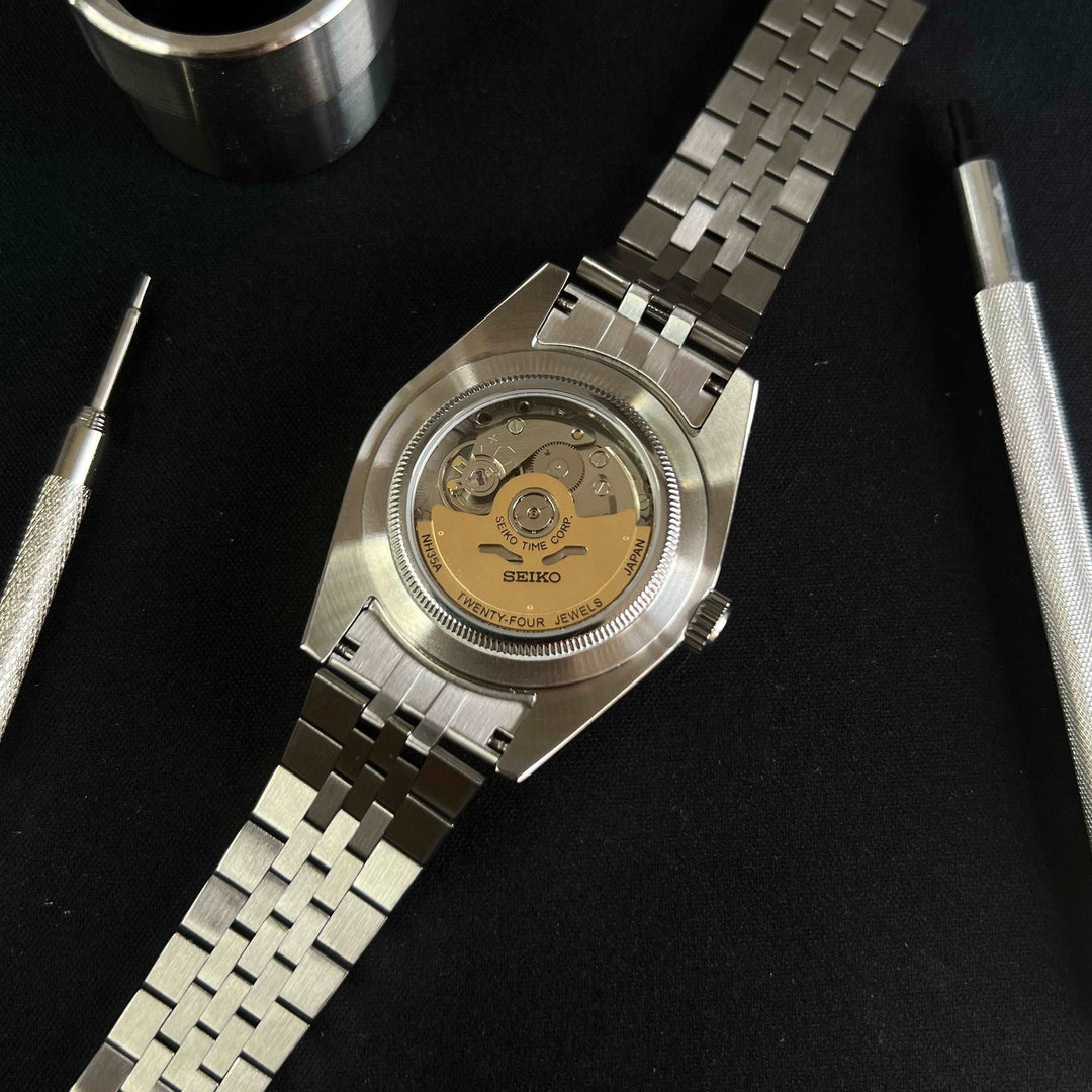 DateJust FB Black ARABIC - Custom Seiko NH35 Automatic Watch