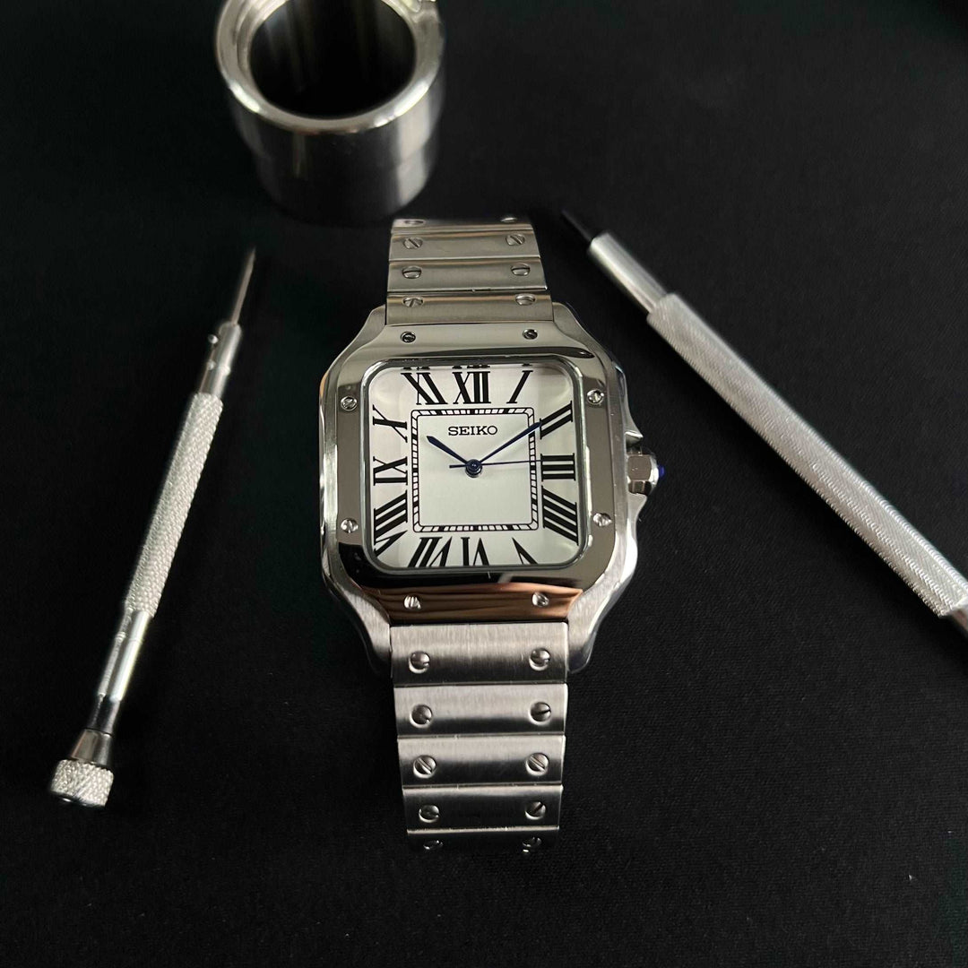 Santos 38 white - Seiko NH35 automatic MOD