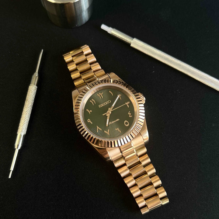 DateJust RG Green ARABIC - Seiko NH35 automatic