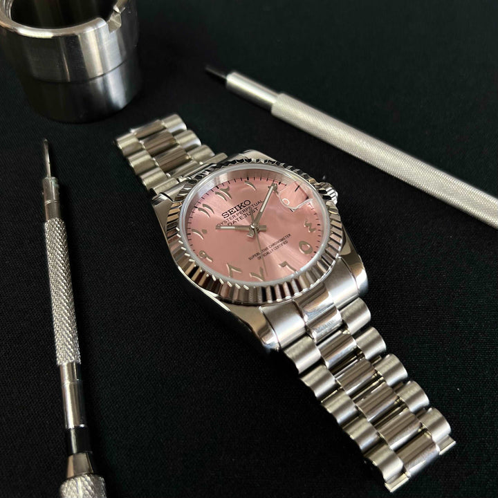 DateJust 36 Pink Arabic - Custom Seiko NH35 Automatic Watch