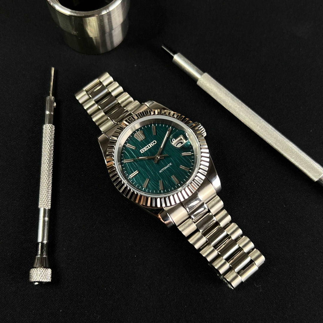 DateJust Green Textured - Seiko NH35 automatic MOD