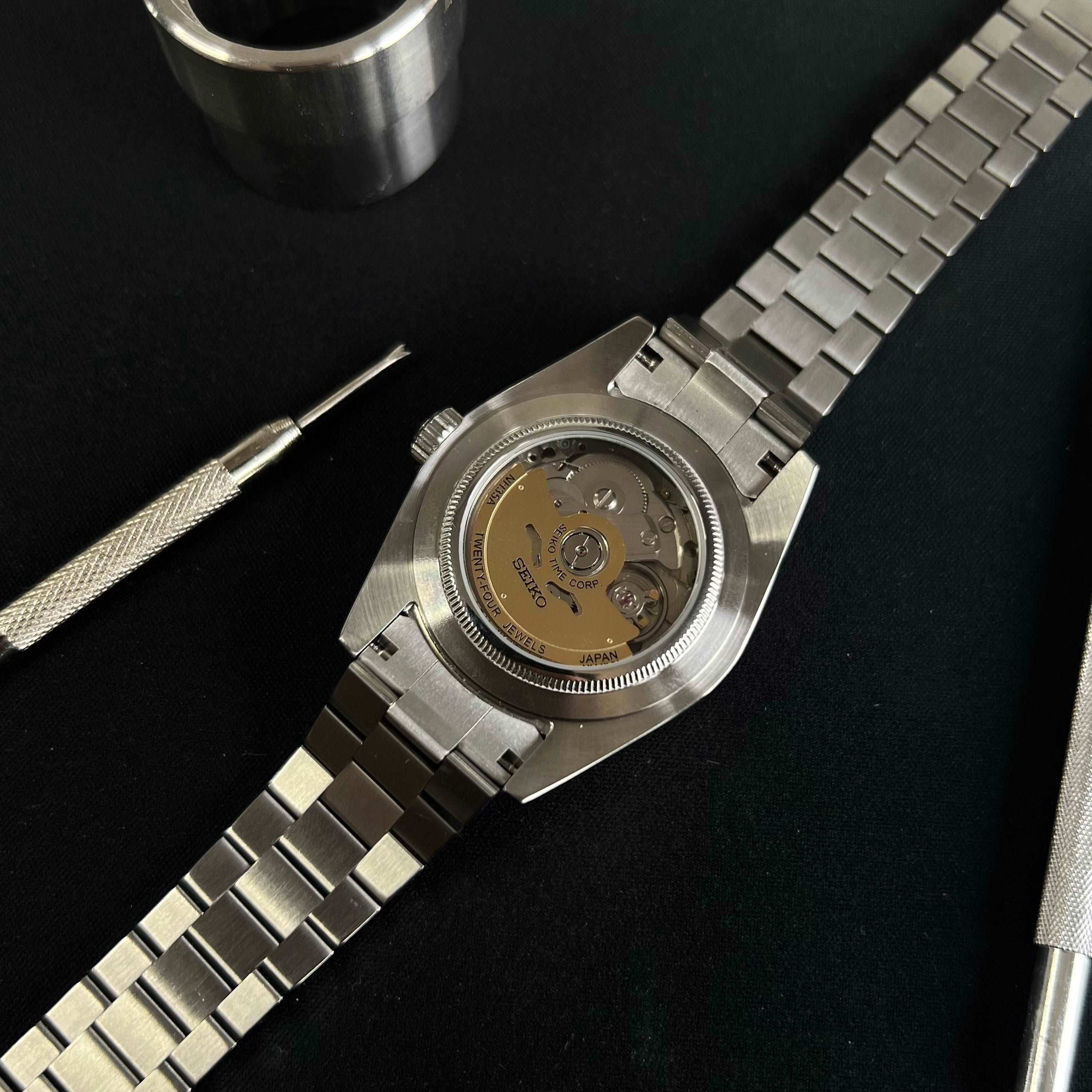 DateJust Grey Sunburst - Custom Seiko NH35 Automatic Watch