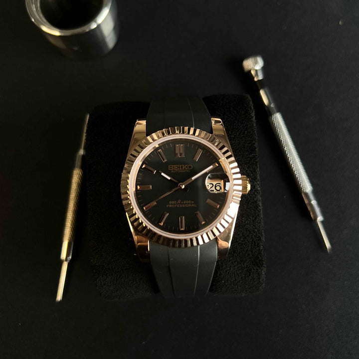DateJust RG Black - Custom Seiko NH35 Automatic Watch