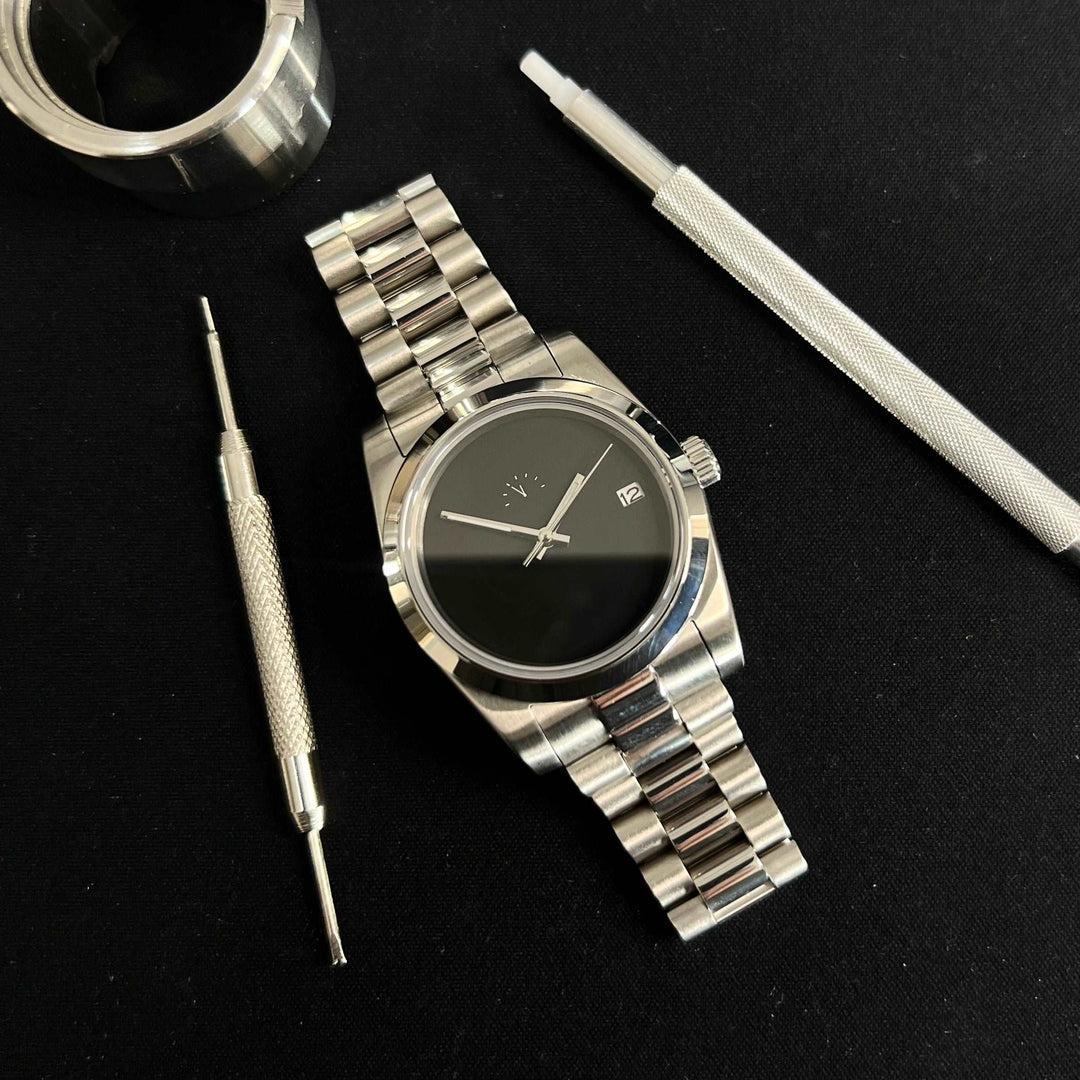 DateJust 36 FB Plain Black - Seiko NH35 Automatic Watch