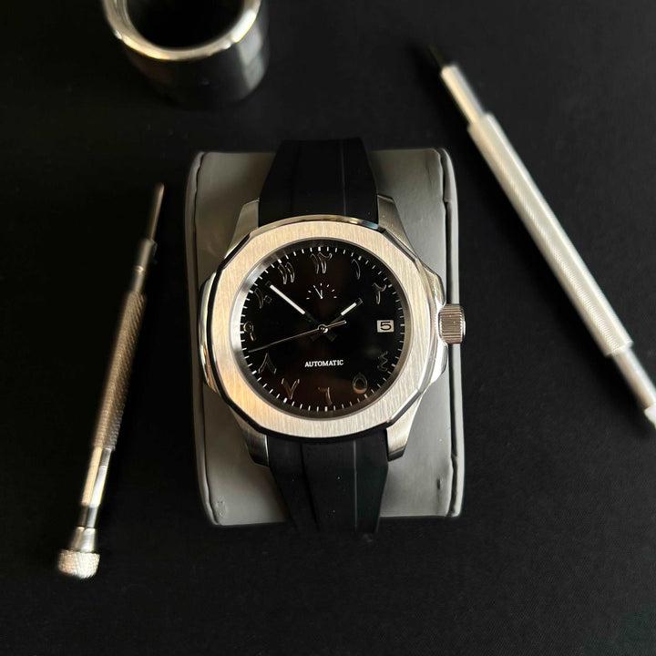 Black Arabic 41 - Seiko NH35 automatic Watch