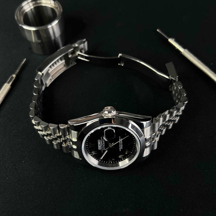 DateJust FB Black ARABIC - Custom Seiko NH35 Automatic Watch