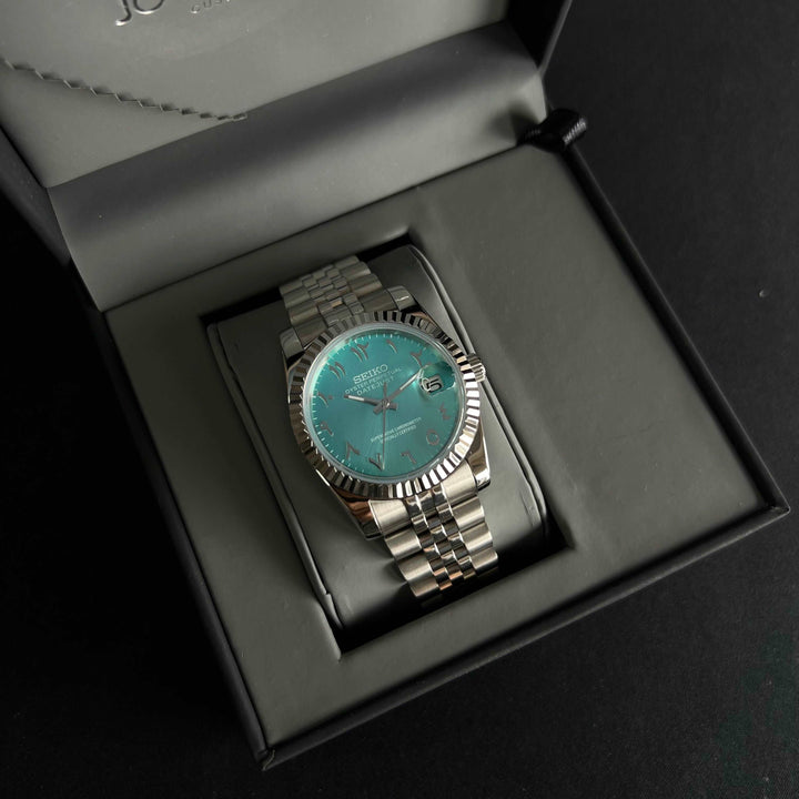 DateJust CYAN Blue - Custom Seiko NH35 AUTOMATIC WATCH