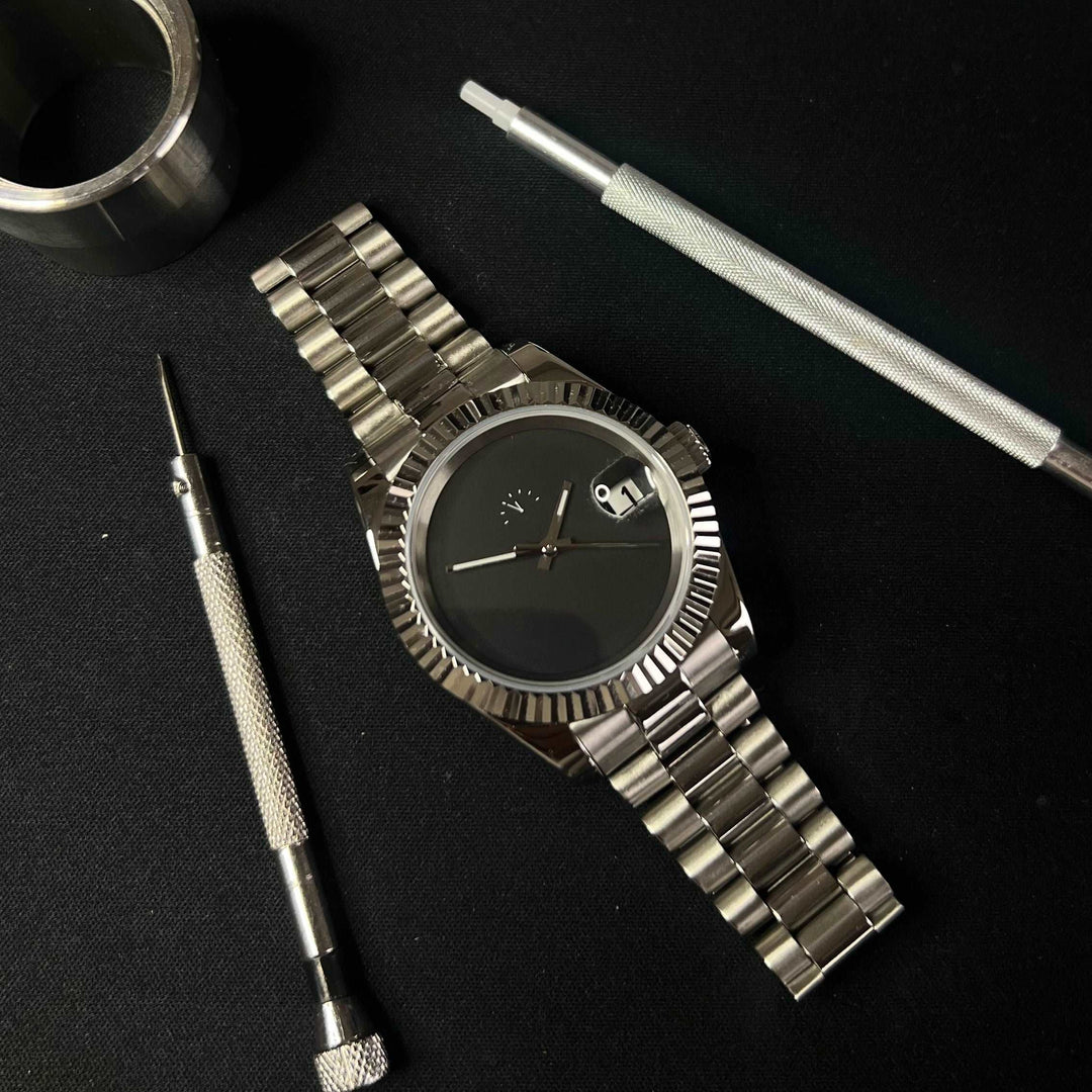 DateJust Black Plain - Seiko NH35 Automatic Watch