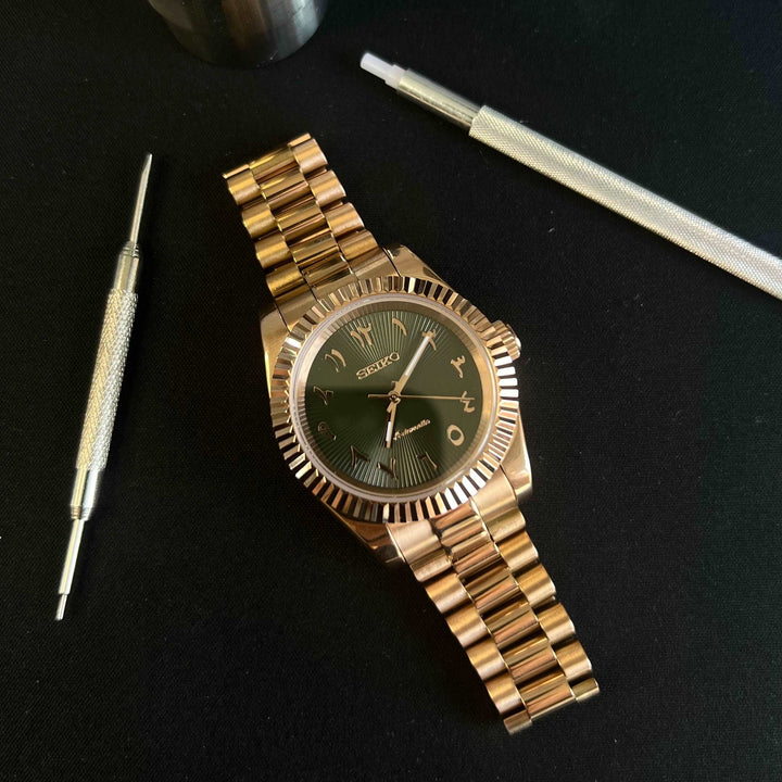 DateJust RG Green ARABIC - Seiko NH35 automatic