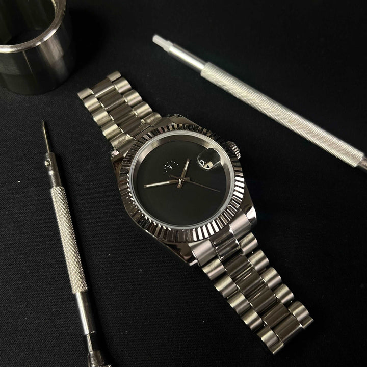 DateJust Black Plain - Seiko NH35 Automatic Watch