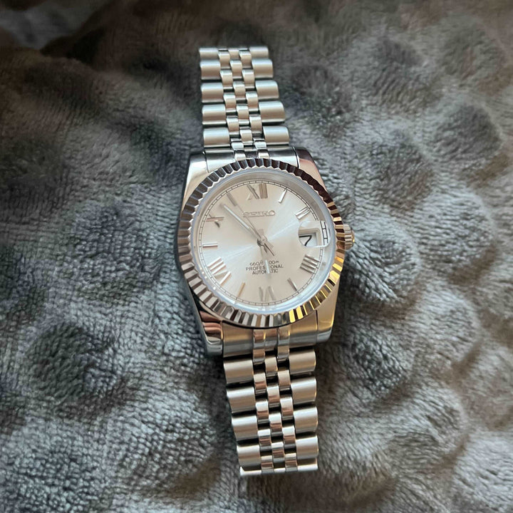 DateJust 36 Silver Roman - Custom Seiko NH35 Automatic watch