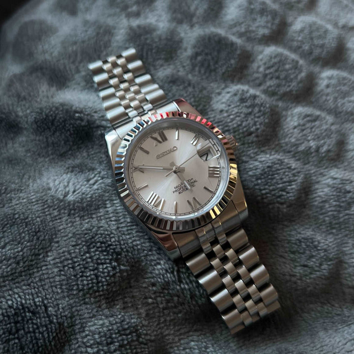 DateJust 36 Silver Roman - Custom Seiko NH35 Automatic watch