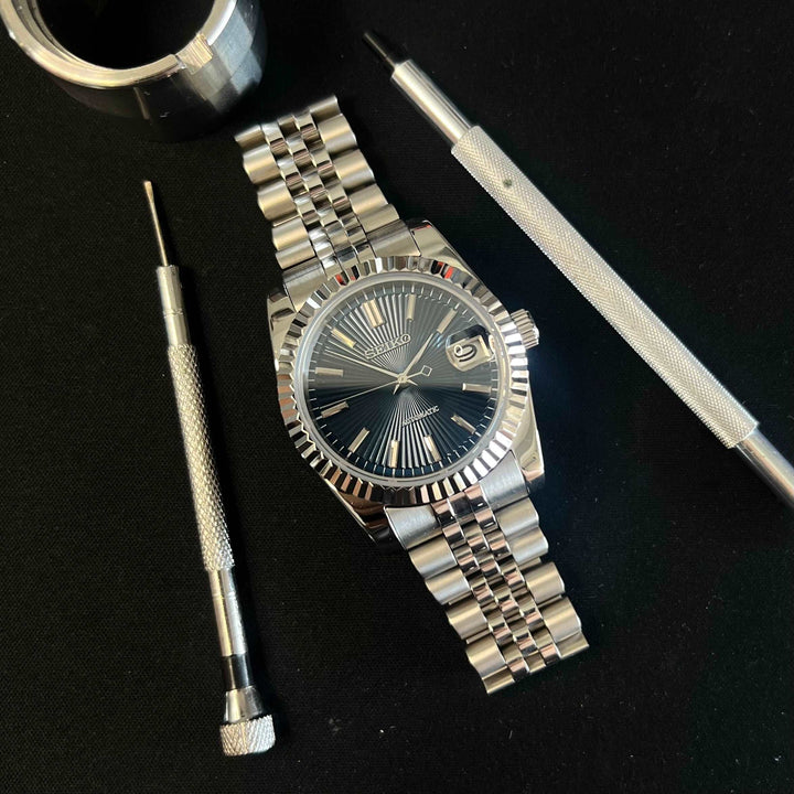 DateJust Blue Classic - Custom Seiko NH35 Automatic Watch