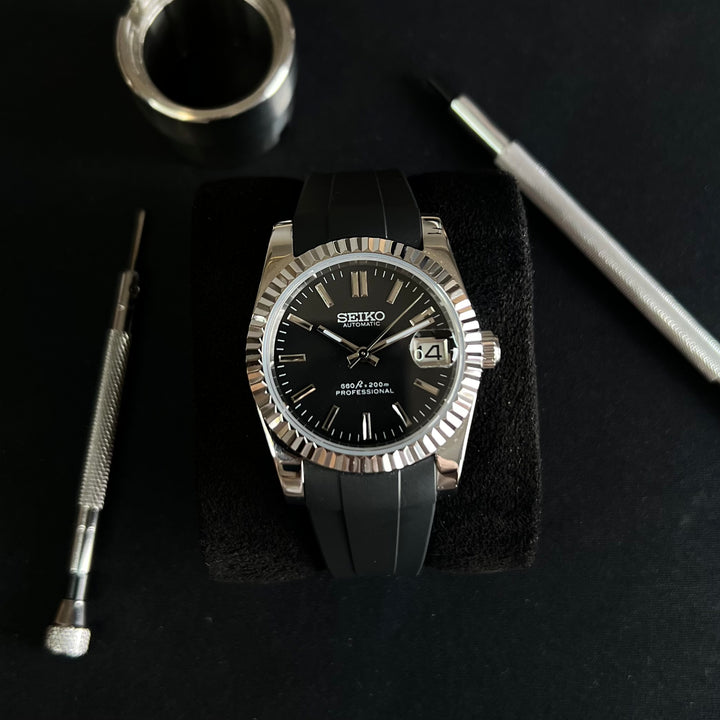 Datejust 36 S Black - Custom Seiko NH35 Automatic Watch