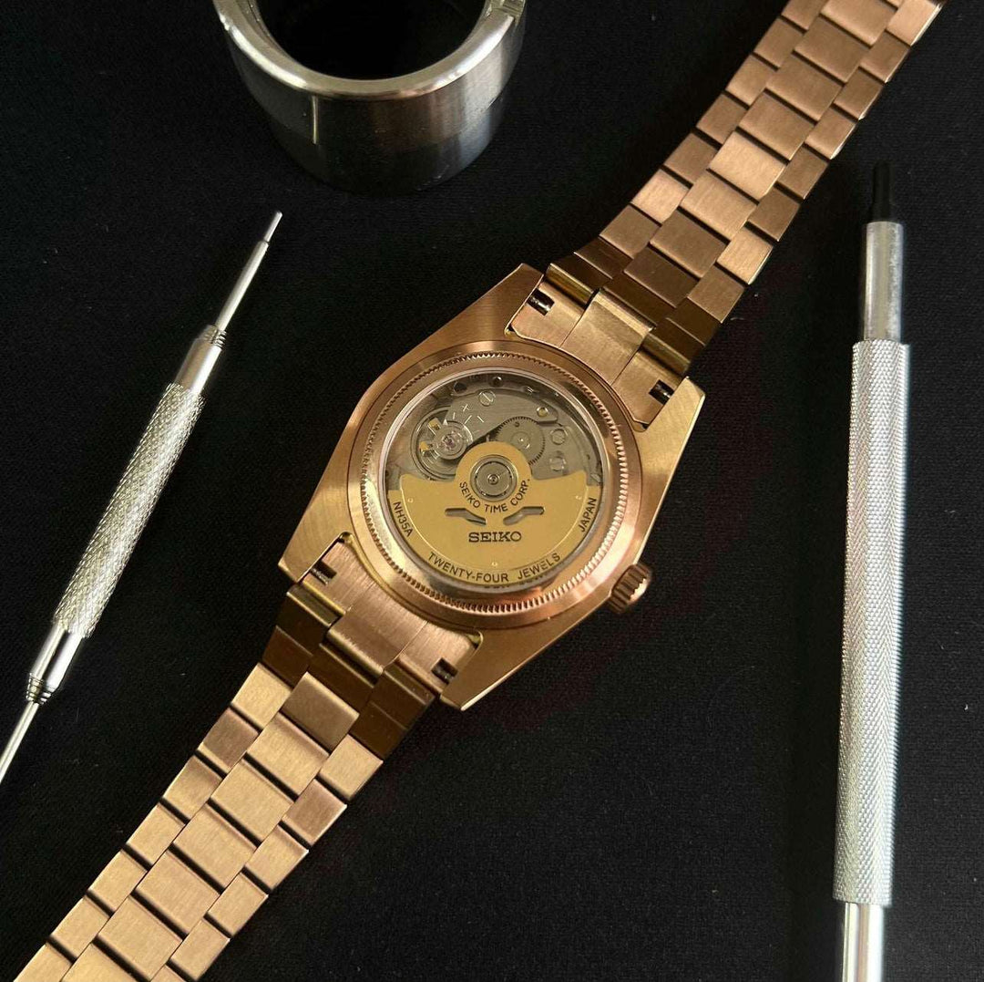 DateJust Black Arabic - Custom Seiko NH35 Automatic Watch