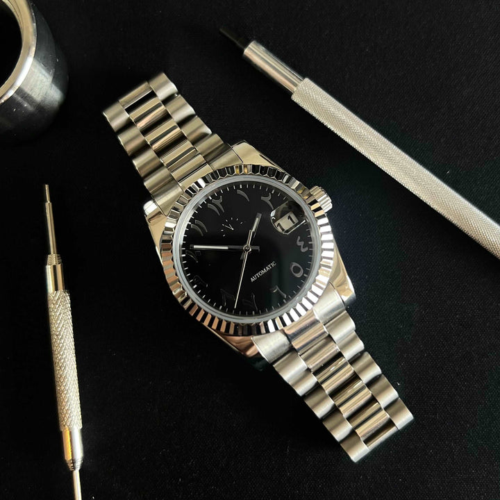 DATEJUST BLACK Arabic - Seiko NH35 automatic Watch