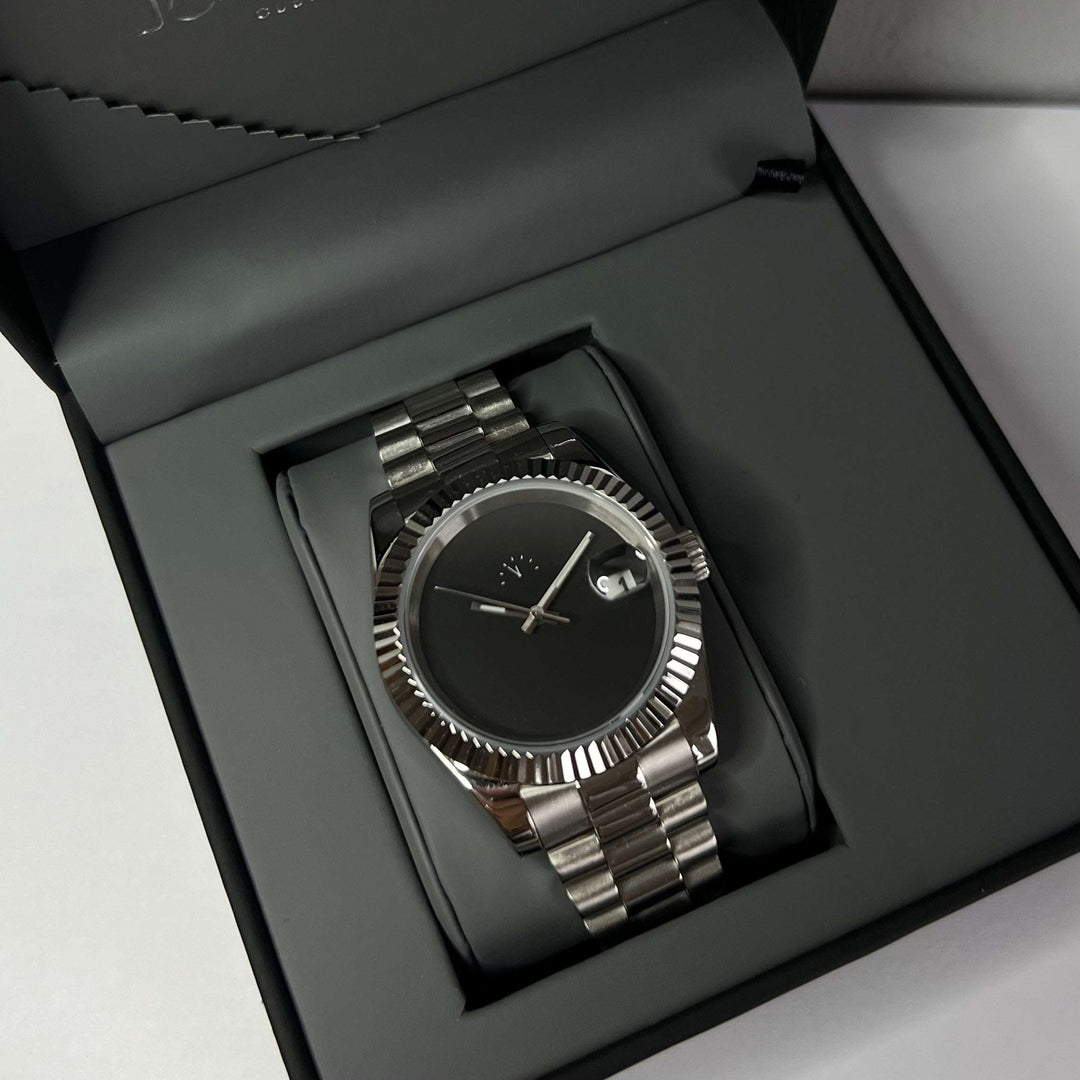 DateJust Black Plain - Seiko NH35 Automatic Watch