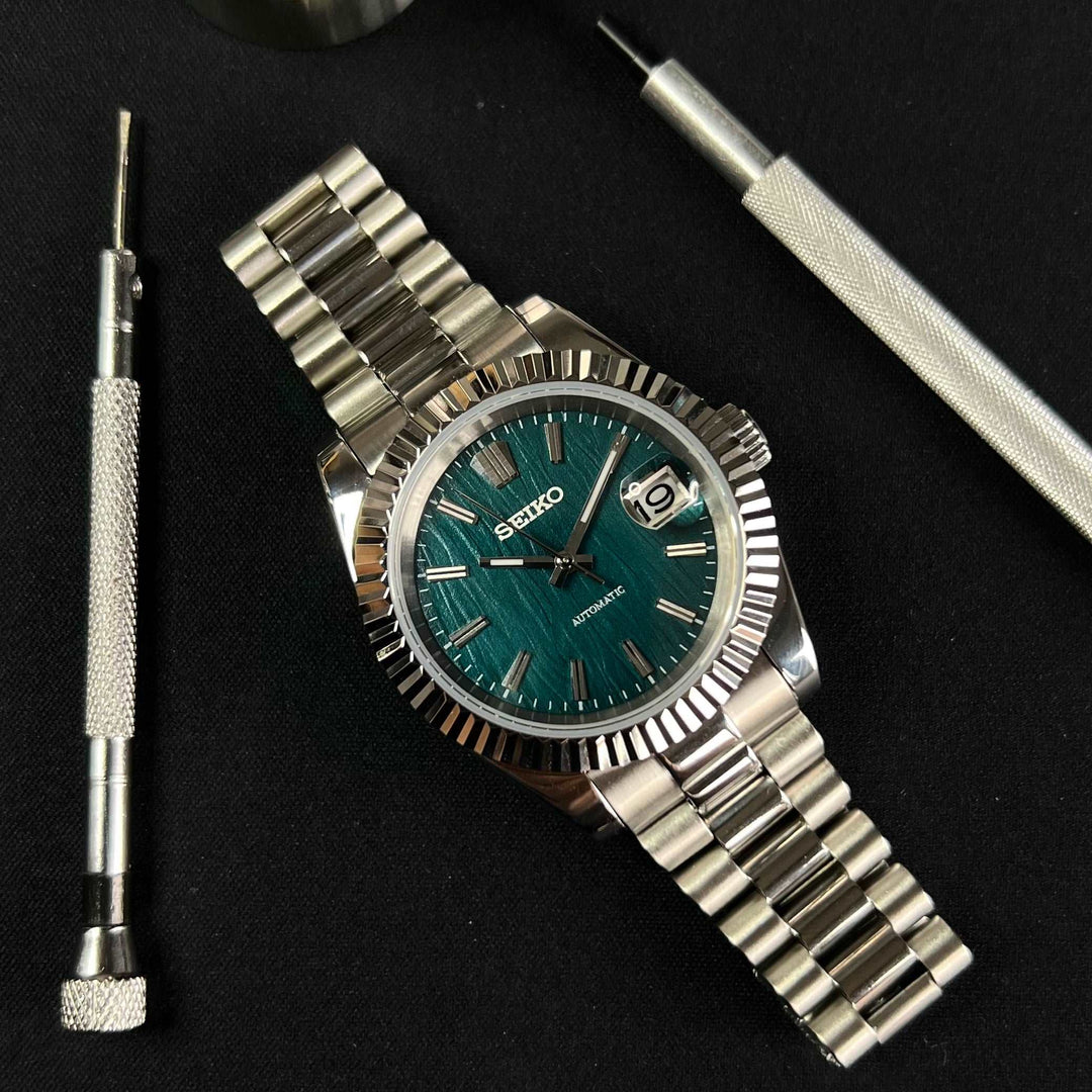 DateJust Green Textured - Seiko NH35 automatic MOD