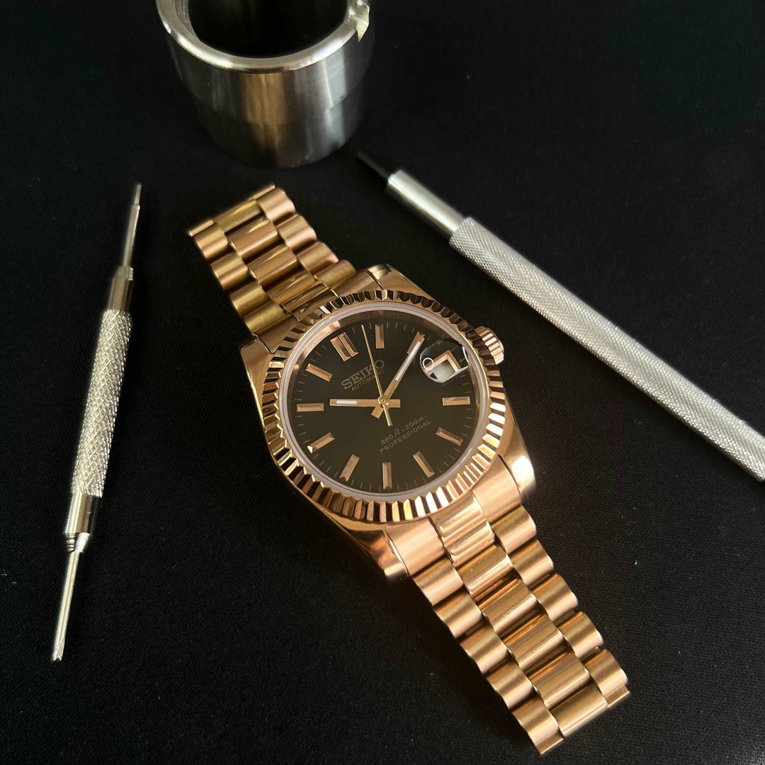 DateJust 36 RG black - Seiko NH35 automatic