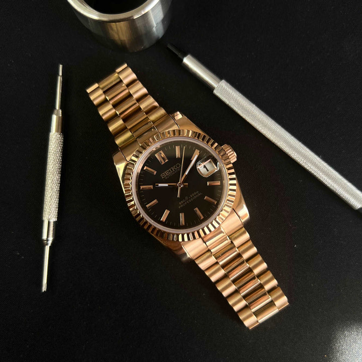 DateJust 36 RG black - Seiko NH35 automatic