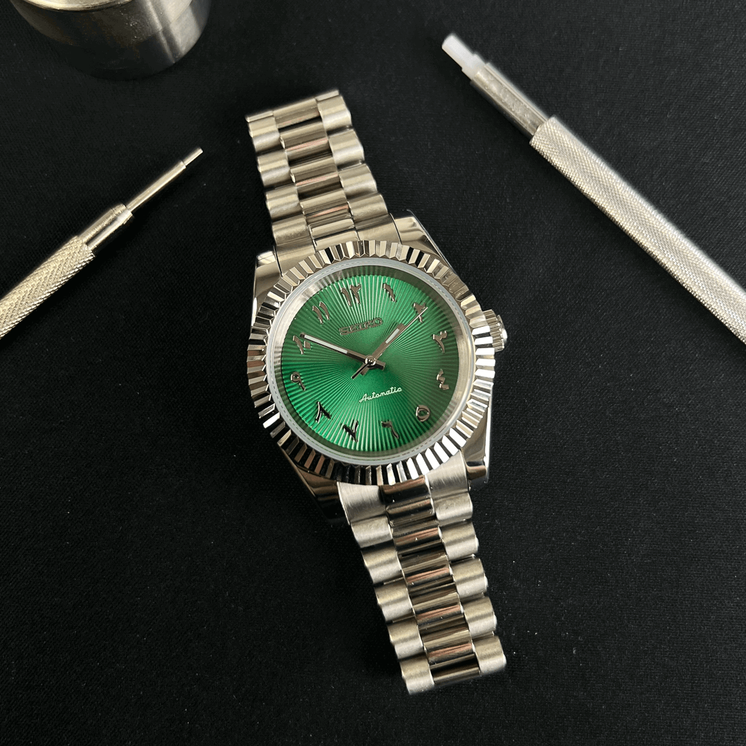 DateJust 40 Green Textured ARABIC - Seiko NH35 Automatic