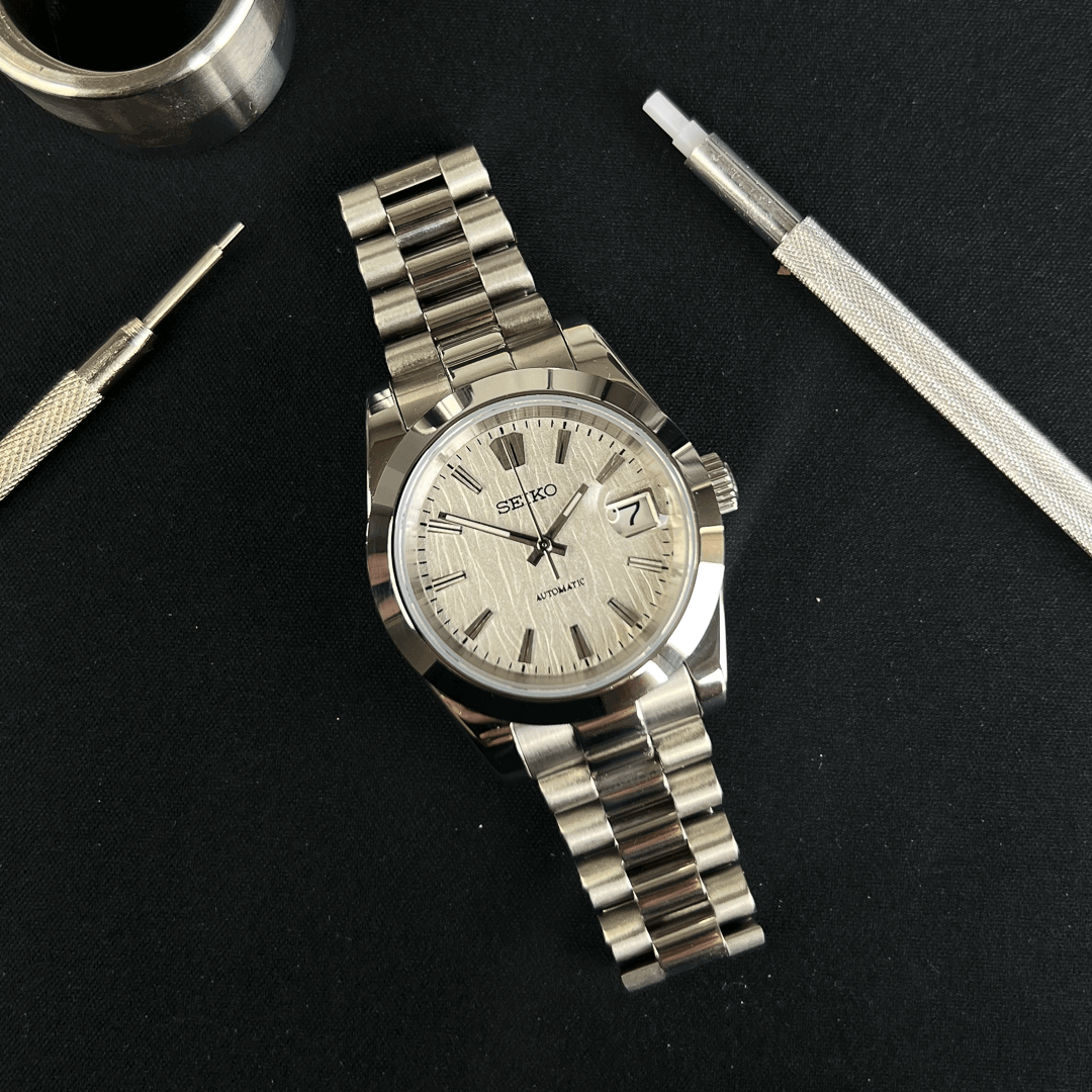 DateJust 40 FB White Textured- Seiko NH35 Automatic